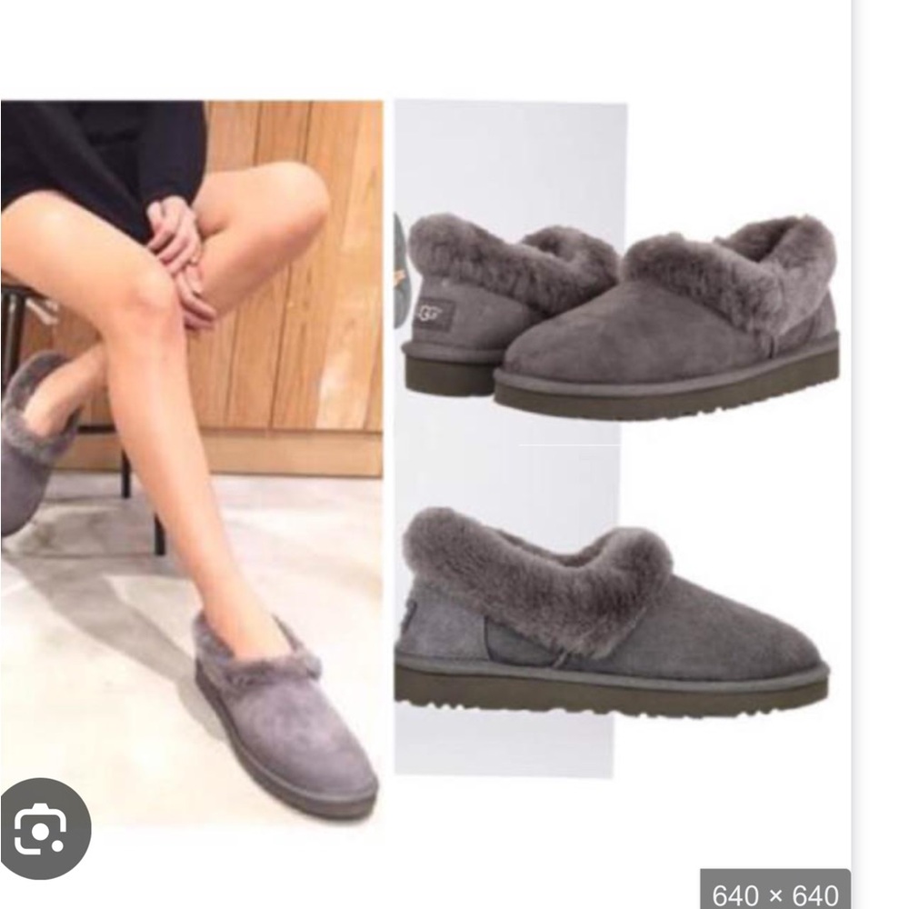UGG Gray and Cream Women's Slippers (PRICEDROP) - Picture 8 of 10